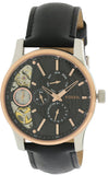 Fossil Twist Multi-Function Chronograph Black Dial Black Leather Strap Watch for Men - ME1099