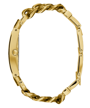 Guess Trend Multi Chain Black Dial Gold Steel Strap Watch for Women - U1117L5