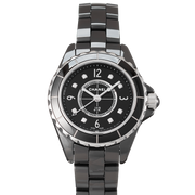 Chanel J12 Diamonds Black Dial Black Steel Strap Watch for Women - J12 H2569