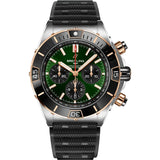 Breitling Super Chronomat B01 44 Green Dial Black Rubber Strap Watch for Men - UB0136251L1S1