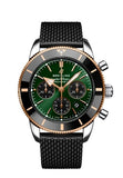 Breitling Superocean Heritage B01 Chronograph 44 Limited Edition Green Dial Black Mesh Bracelet Watch for Women - UB01622A1L1S1