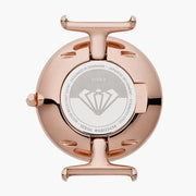 Emporio Armani Retro Quartz Silver Dial Rose Gold Steel Strap Watch For Women - AR1776