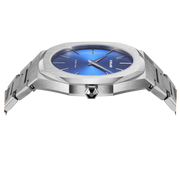 D1 Milano Ultra Thin Blue Dial Silver Steel Strap Watch for Men - D1-UTBJ09