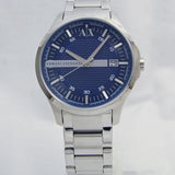 Armani Exchange Hampton Chronograph Blue Dial Silver Steel Strap Watch For Men - AX2132