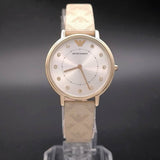 Emporio Armani Kappa Quartz Silver Dial Beige Leather Strap Watch For Women - AR11042