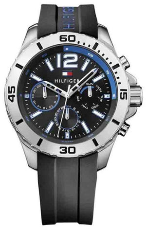 Tommy Hilfiger Sport Multifunction Black Dial Black Rubber Strap Watch for Men - 1791143