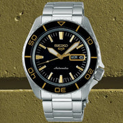 Seiko 5 Sport Automatic SKX Series Black Dial Silver Steel Strap Watch for Men - SRPK99K1