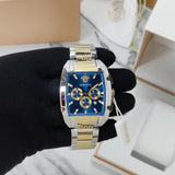 Versace Dominus Chronograph Blue Dial Two Tone Steel Strap Watch For Men - VE6H00723