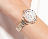 Swarovski Crystalline Aura White Dial Two Tone Mesh Strap Watch for Women - 5644075