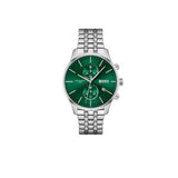 Hugo Boss Associate Chronograph Green Dial Silver Steel Strap Watch for Men - 1513975