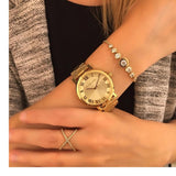 Michael Kors Norie Gold Dial Gold Steel Strap Watch for Women - MK3560