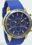 Guess Fuel Chronograph Blue Dial Blue Rubber Strap Watch for Men - W0802G2