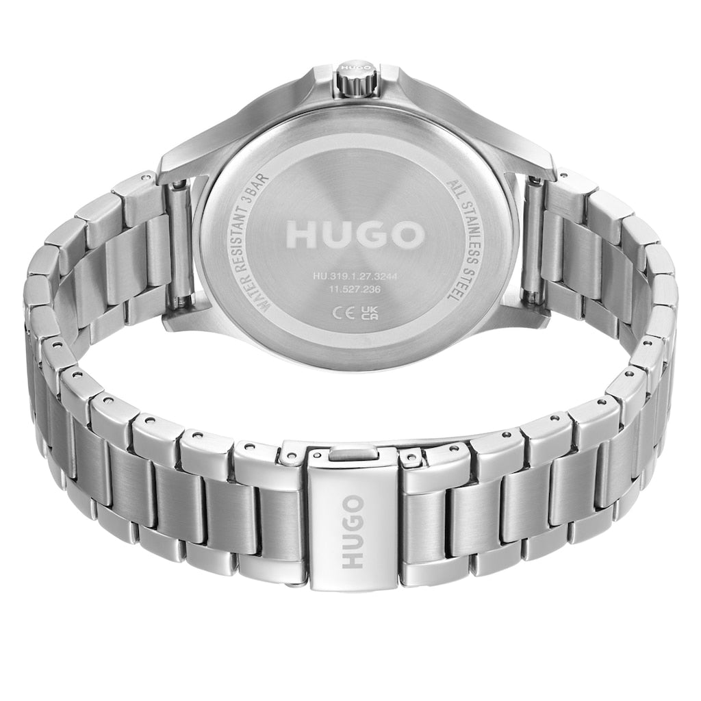 Hugo Boss Governer Black Dial Silver Steel Strap Watch for Men - 1513488