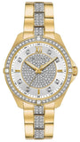 Bulova Crystal Collection Silver Crystal Dial Gold Steel Strap Watch for Women - 98L228