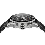 Tag Heuer Autavia Chronometer Flyback Automatic Chronograph Black Dial Black Leather Strap Watch for Men - CBE511A.FC8279