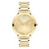 Movado Bold Yellow Gold Dial Yellow Gold Steel Strap Watch For Women - 3600085