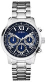 Guess Horizon Chronograph Quartz Blue Dial Silver Steel Strap Watch for Men - W0379G3