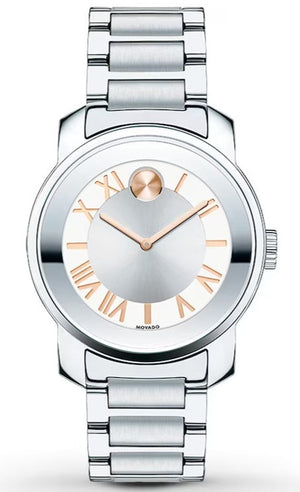 Movado Bold Silver Dial Silver Steel Strap Watch for Women - 3600244