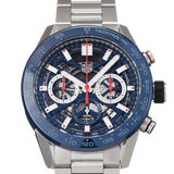 Tag Heuer Carrera Chronograph Blue Dial Silver Steel Strap Watch for Men - CBG2A11.BA0654