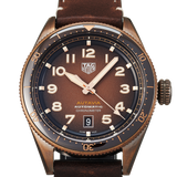 Tag Heuer Autavia 42mm Brown Dial Brown Leather Strap Watch for Men - WBE5191.FC8276