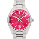 Tag Heuer Carrera Date Automatic 18K Pink Dial Silver Steel Strap Watch for Women - WBN2313.BA0001