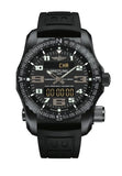 Breitling Emergency Black Dial Black Rubber Strap Watch for Men - V76325221B1S1