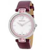 Versace Olympo Crystal Gleam White Dial Purple Leather Strap Watch for Women - VAN010016