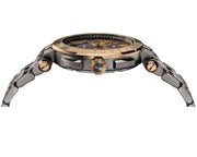 Versace Aion Chronograph Black Dial Grey Steel Strap Watch for Men  - VBR050017