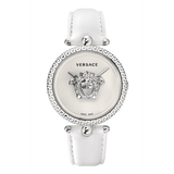 Versace Palazzo Empire White Dial White Leather Strap Watch for Women - VCO010017