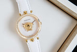 Versace Palazzo Empire White Dial White Leather Strap Watch for Women - VCO040017