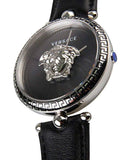 Versace Palazzo Empire Black Dial Black Leather Strap Watch for Women - VCO060017