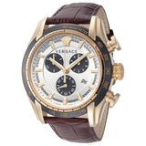 Versace V-Ray Chronograph Quartz White Dial Brown Leather Strap Watch For Men - VE2I00221