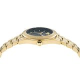 Versace Greca Moonphase Quartz Black Dial Gold Steel Strap Watch for Men - VE7G00323