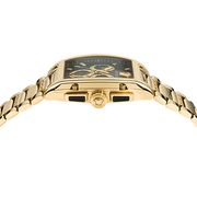 Versace Dominus Chronograph Black Dial Gold Steel Strap Watch For Men - VE6H00523