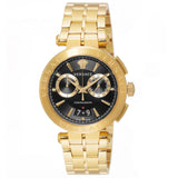 Versace Aion Chronograph Black Dial Gold Steel Strap Watch For Men - VE1D01721