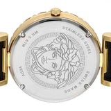 Versace Palazzo Empire Greca Black Dial Black Leather Strap Watch for Women - VEDV00119