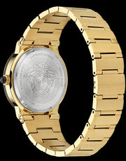 Versace Greca Moonphase Quartz Black Dial Gold Steel Strap Watch for Men - VE7G00323