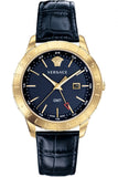Versace Univers Navy Blue Dial Navy Blue Leather Strap Watch for Men - VEBK00318
