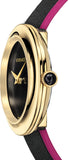 Versace V-Flare Quartz Black Dial Black Leather Strap Watch for Women - VEBN00218