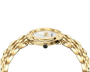 Versace V-Flare Quartz Silver Dial Gold Steel Strap Watch for Women - VEBN00818