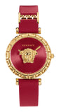 Versace Palazzo Empire Greca Red Dial Red Leather Strap Watch for Women - VEDV00319