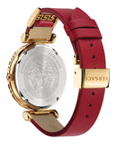 Versace Palazzo Empire Greca Red Dial Red Leather Strap Watch for Women - VEDV00319