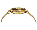Versace Palazzo Empire Greca Black Dial Gold Mesh Bracelet Watch for Women - VEDV00519