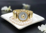Versace Palazzo Empire Greca White Dial Gold Mesh Bracelet Watch for Women - VEDV00619