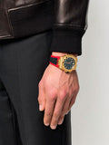 Versace Chain Reaction Quartz Black Dial Red & Black Rubber Strap Watch for Men - VEDY00319