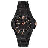 Versace Chain Reaction Quartz Black Dial Black Steel Strap Watch for Men - VEDY00719