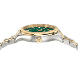 Versace Hellenyium Quartz Green Dial Two Tone Steel Strap Watch For Men - VEVI00620