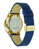 Versace V-Urban Quartz Blue Dial Blue Leather Strap Watch for Men - VELQ00319