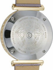 Versace V-Twist Quartz Purple Dial Purple Leather Strap Watch for Women - VELS00219