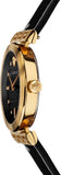 Versace Greca Meander Black Dial Black Leather Strap Watch for Women - VELW00420